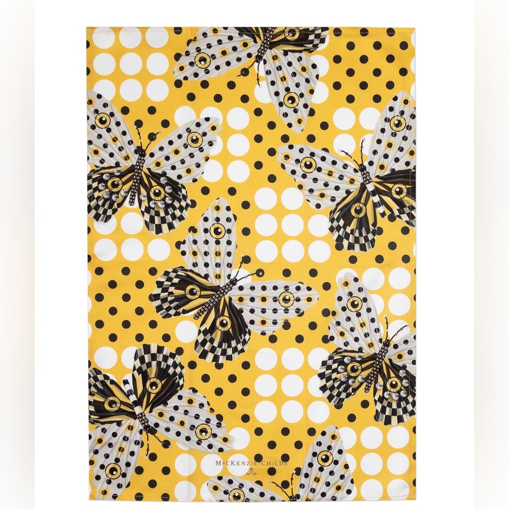 Mackenzie Childs Spot On Butterfly Dish Towel